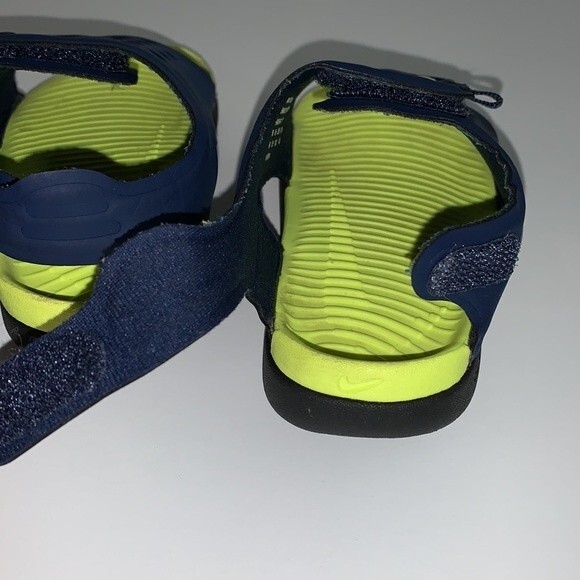Nike Sunray Adjust 5 Midnight Infant Sandals Navy And Lemon Venom size 6C - Picture 6 of 8